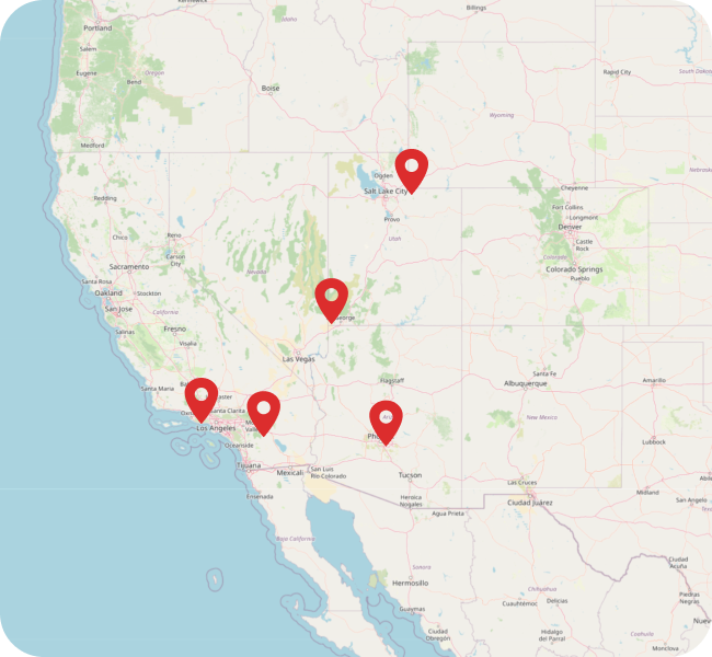 Map of Southwest Locations